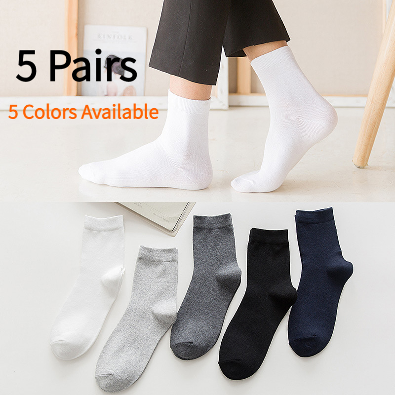 Men'S Shoes For Crews - Men's 5Pairs Cotton Crew Socks 2026