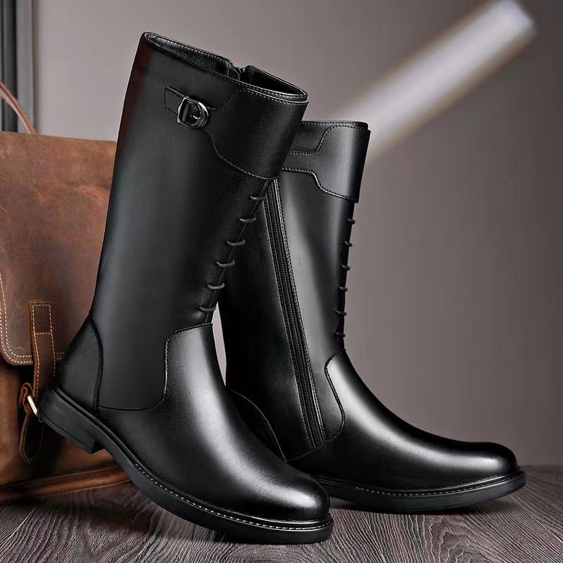 Men Shoes Black - men luxury fashion high motorcycle boots