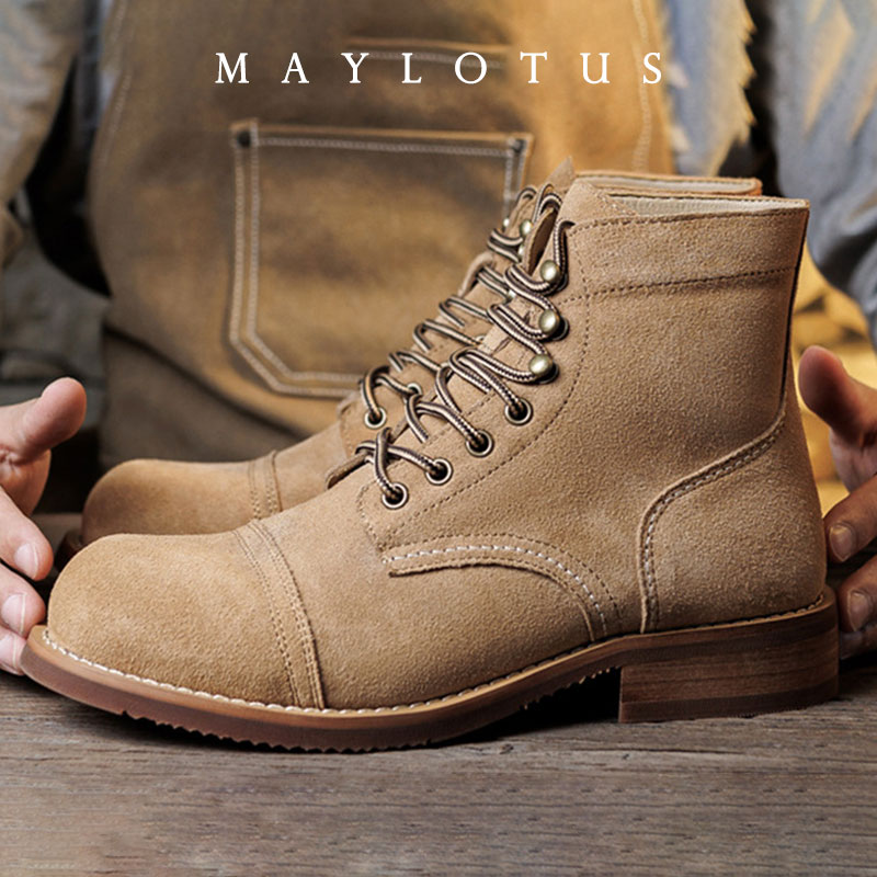 Men'S Shoes Timberland - Suede Boot Goodyear-Welted Motorcycle Rugged Heritage