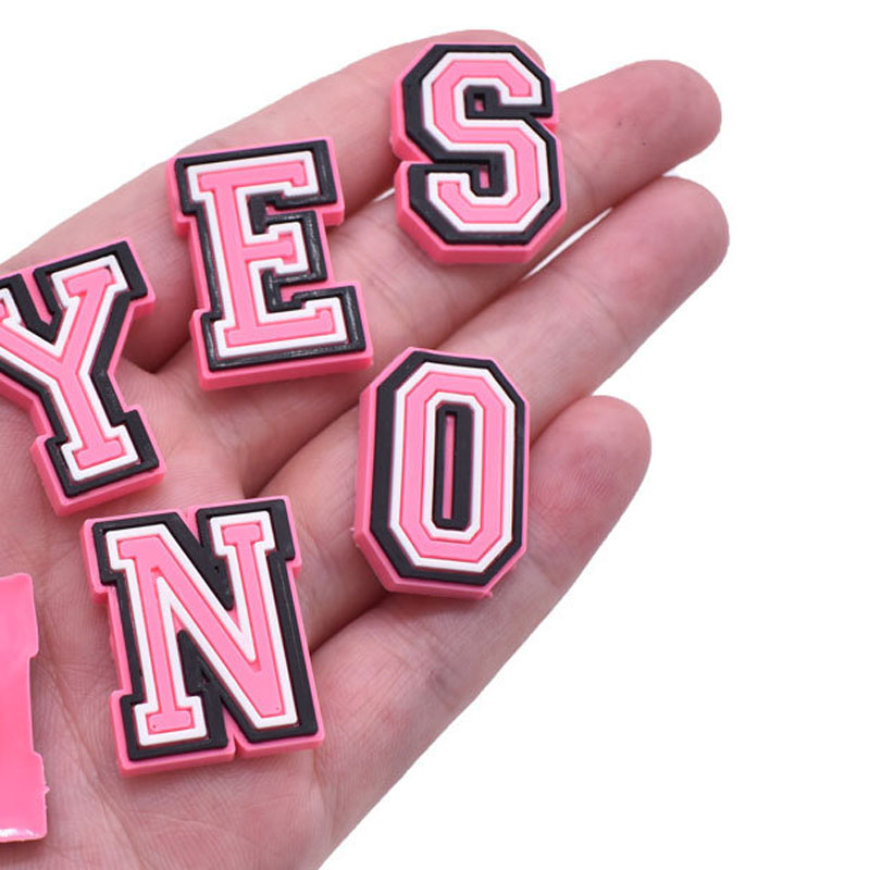 Pink Letter Shoe Charms for Cr - Men Shoes Jeans review and price