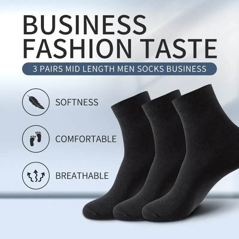3 Pairs Black Men Socks Cotton - Men'S Shoes For Crews review and price