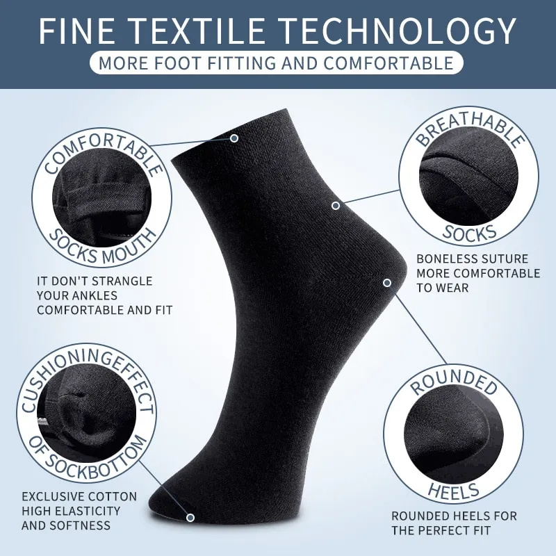 3 Pairs Black Men Socks Cotton - Men'S Shoes For Crews review and price
